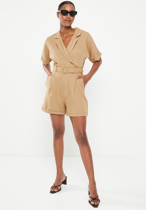 Trendyol - Blazer style short jumpsuit - brown