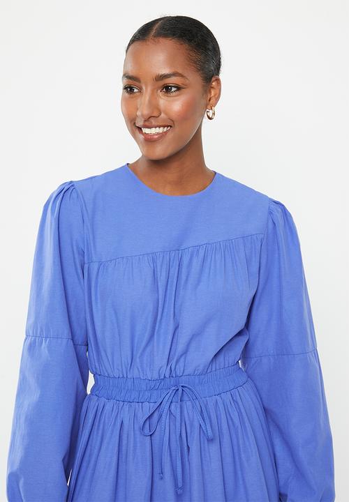 Trendyol - Modest elasticated waist skater dress - blue