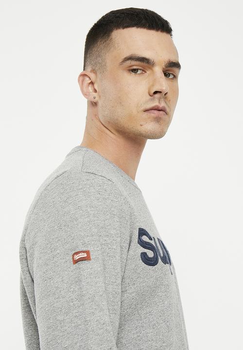 Superdry. - Vintage core logo classic crew - light grey true grit