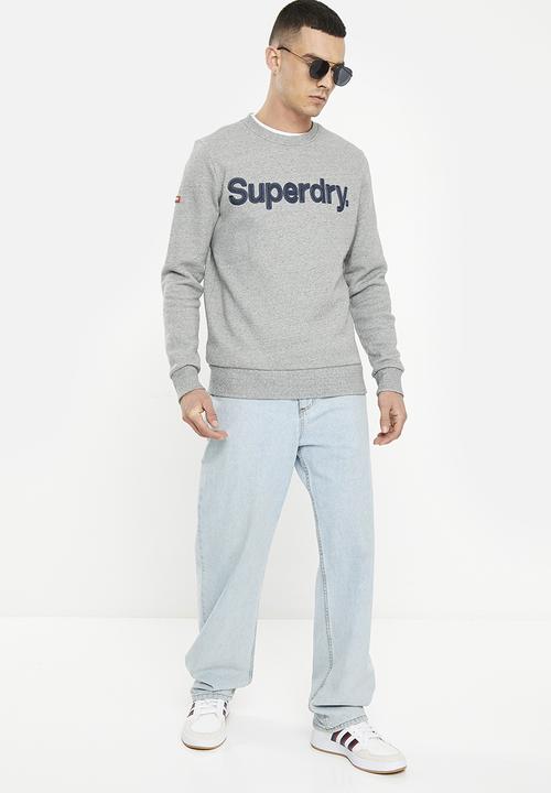 Superdry. - Vintage core logo classic crew - light grey true grit