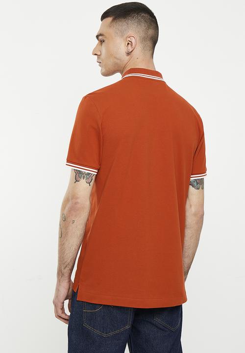 G-STAR - Dunda slim stripe polo short sleeve pk o - rooibos tea