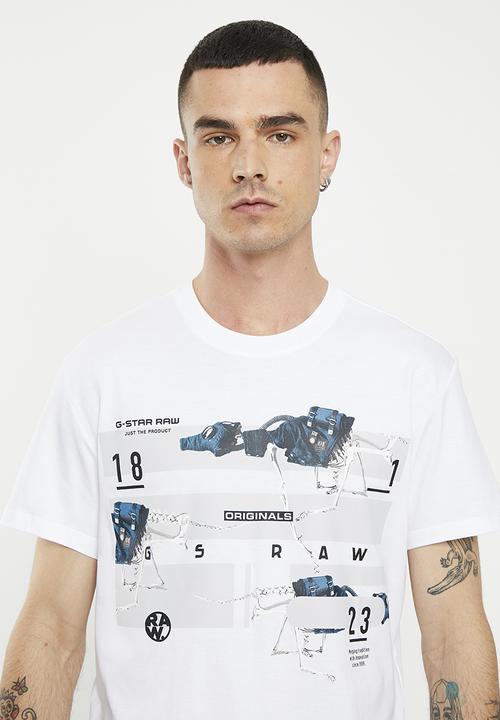 G-STAR - Running dog logo+ short sleeve - white