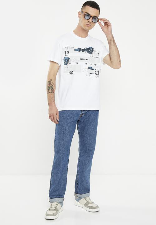 G-STAR - Running dog logo+ short sleeve - white