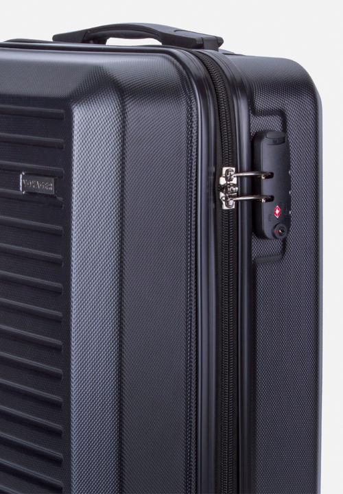 Voyager - Mahe 4 wheel carry on trolley case - black