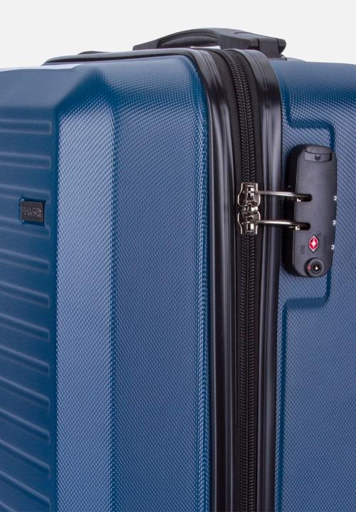 Voyager - Mahe 4 wheel carry on trolley case - navy blue