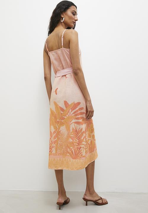 Superbalist - Strappy wrap midi dress - tropical