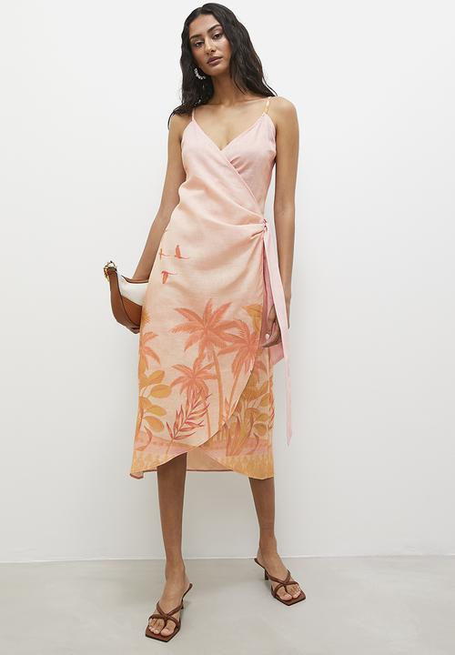 Superbalist - Strappy wrap midi dress - tropical