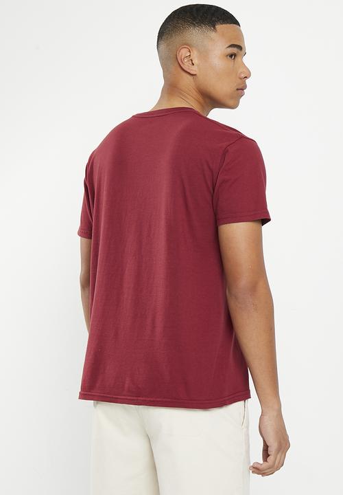 Quiksilver - Circled script front short sleeve - burgundy 
