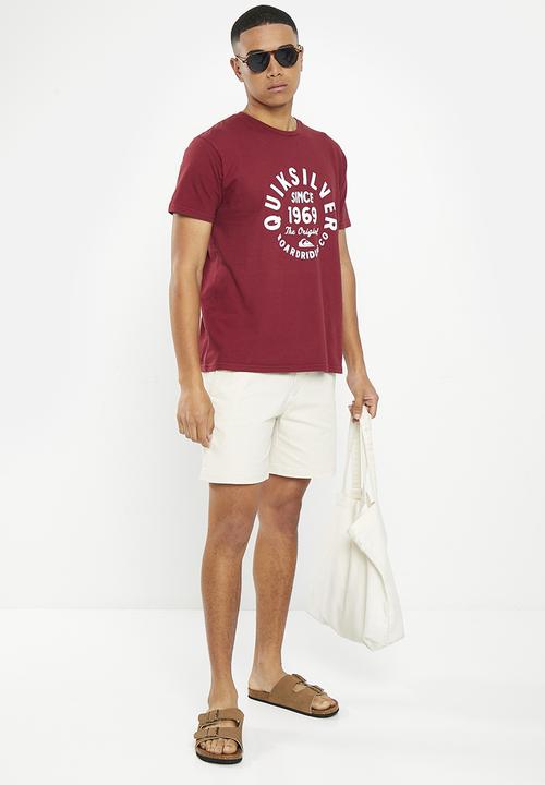 Quiksilver - Circled script front short sleeve - burgundy 