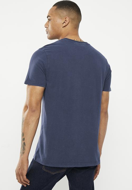 Superdry. - Vintage scripted college tee - nautical navy