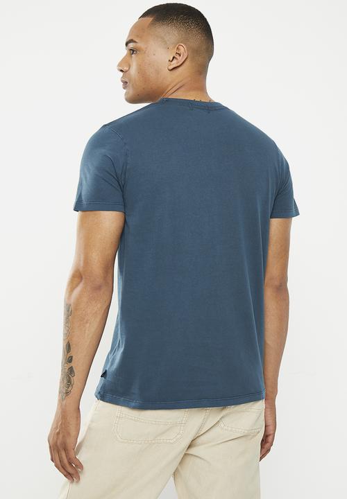 Superdry. - Vintage copper label tee - blue bottle