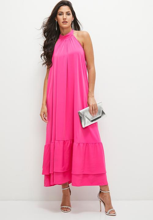 MILLA - Statement tiered trapeze maxi - fuscia