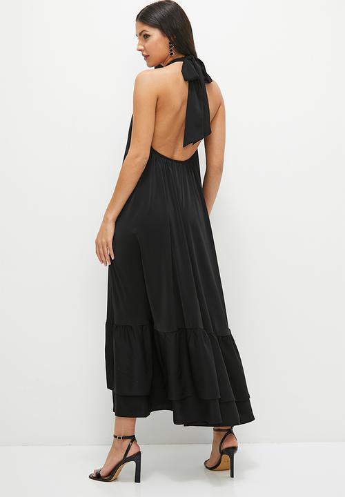 MILLA - Statement tiered trapeze maxi - black