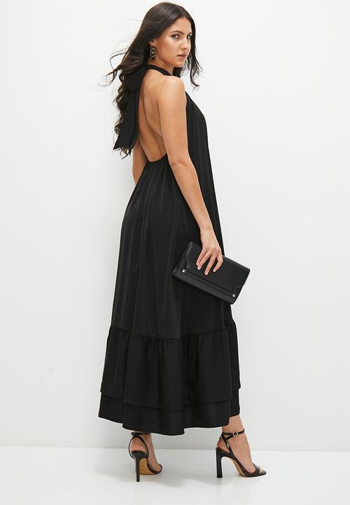 MILLA - Statement tiered trapeze maxi - black