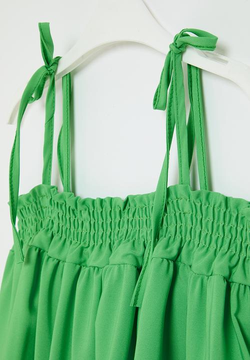 Pop Candy - Girls tie strap dress - green
