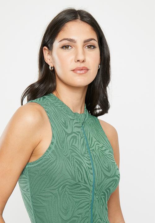 Lizzy - Aurriya sleeveless full body rashie swimsuit - green zebra stripe