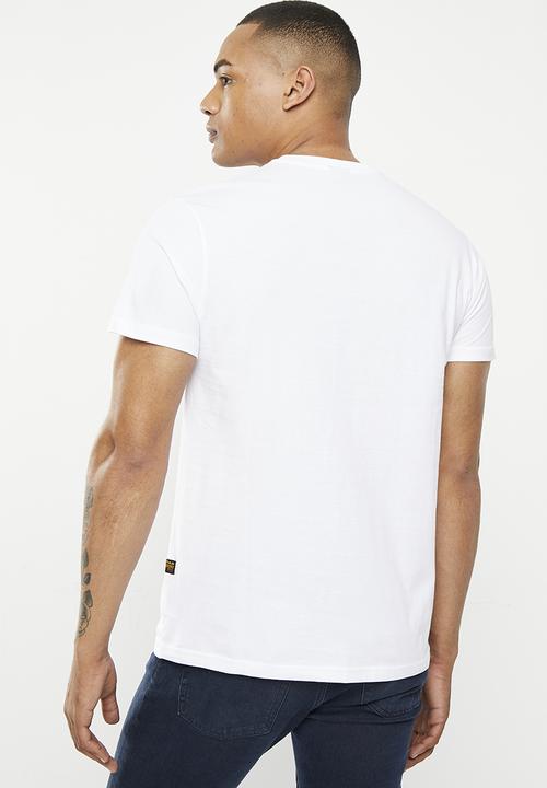 G-STAR - Raw stripe graphic R T short sleeve  - white