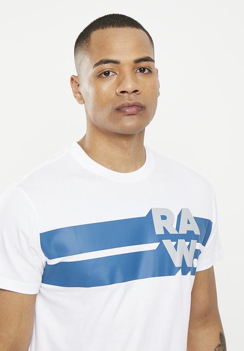 G-STAR - Raw stripe graphic R T short sleeve  - white