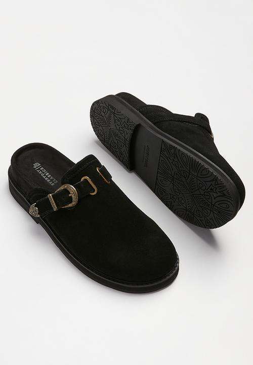 J Outlaw mule genuine suede - black