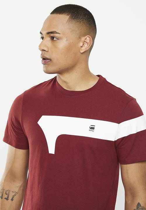 G-STAR - Graphic 13 slim r t short sleeve  - dk burned red