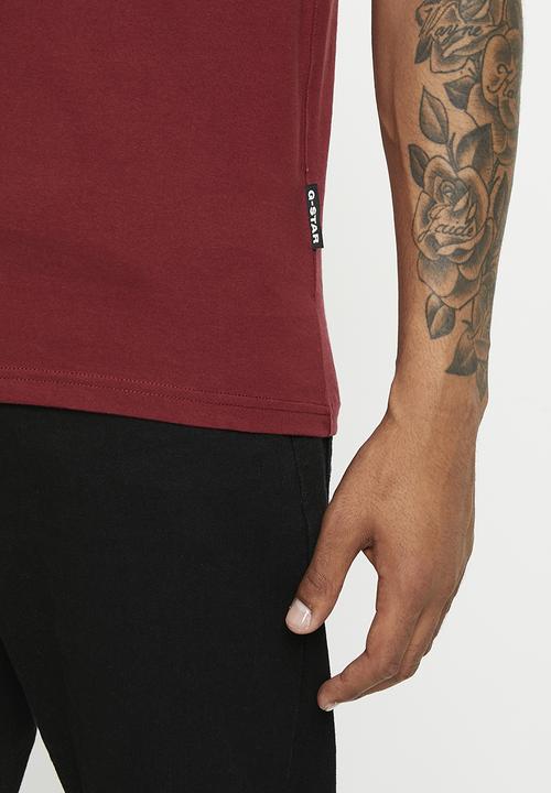 G-STAR - Graphic 13 slim r t short sleeve  - dk burned red
