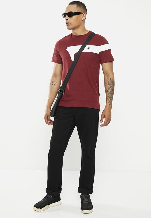 G-STAR - Graphic 13 slim r t short sleeve  - dk burned red