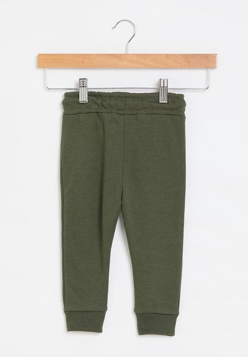 MINOTI - boys basic emb fleece jogpant - khaki