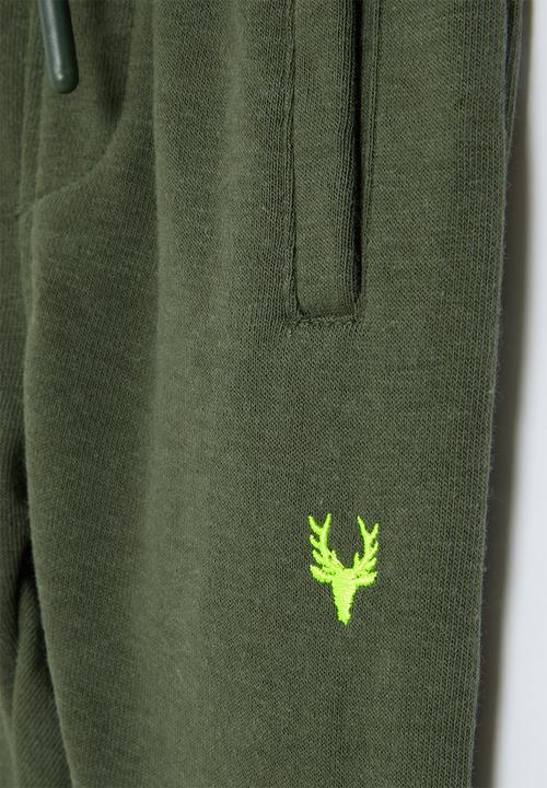 MINOTI - boys basic emb fleece jogpant - khaki