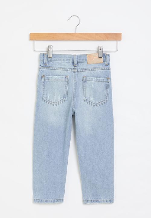 MINOTI - girls basic mom jean - light blue denim