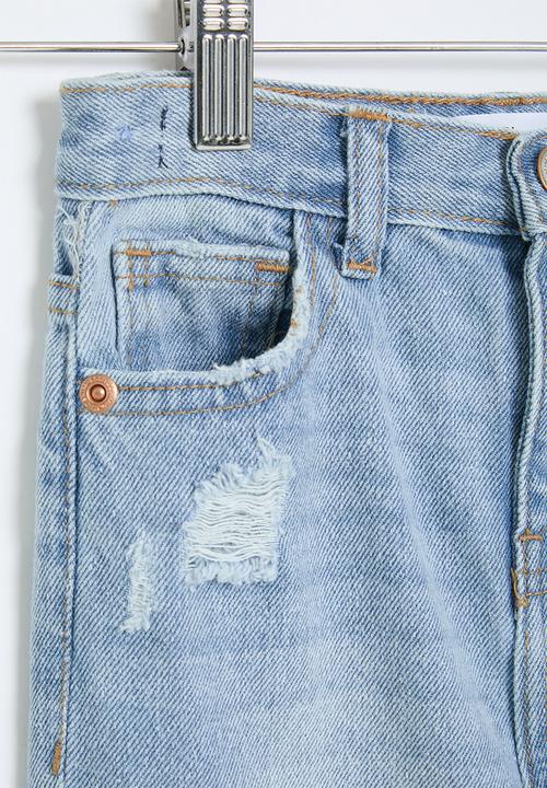 MINOTI - girls basic mom jean - light blue denim