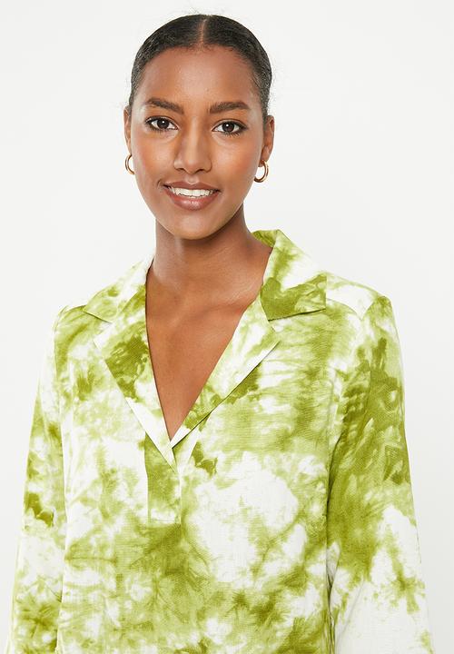 AMANDA LAIRD CHERRY - Bassonia - chartreuse  & white tie dye