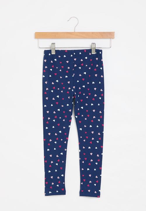 MINOTI - Girls basic aop leggings - navy