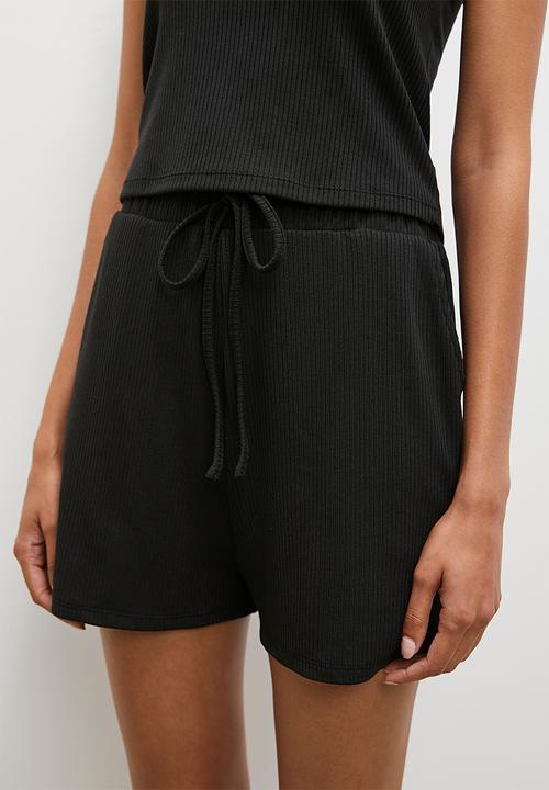 Superbalist - Knit soft rib cami set - black