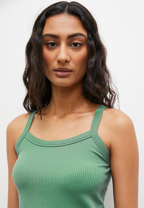 Superbalist - Knit soft rib cami set - sage