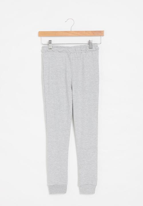MINOTI - Boys basic emb fleece jogpant - grey marle