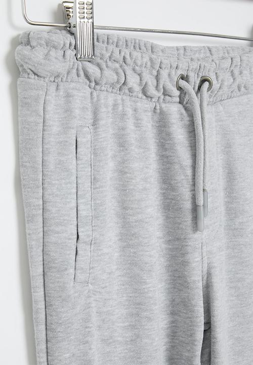 MINOTI - Boys basic emb fleece jogpant - grey marle