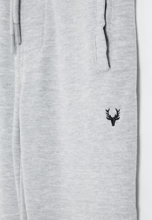 MINOTI - Boys basic emb fleece jogpant - grey marle