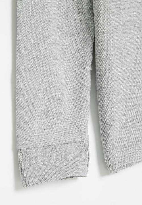 MINOTI - Boys basic long sleeve polo top - grey marle