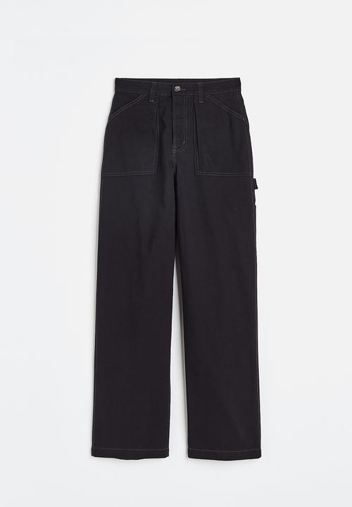H&M - Twill cargo trousers - black
