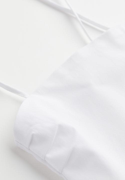 H&M - Cropped bandeau top - white