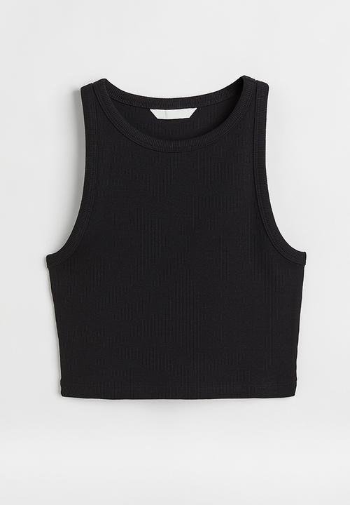 H&M - Cropped vest top - black