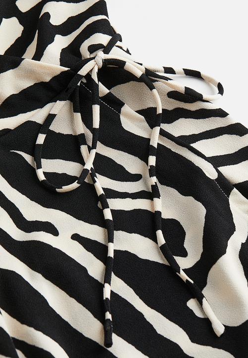 H&M - Jersey wrap dress - cream zebra-print 