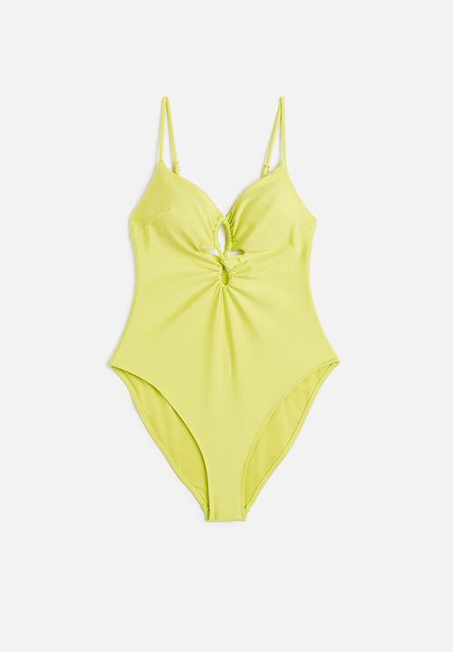 H&M - High leg swimsuit - yellow