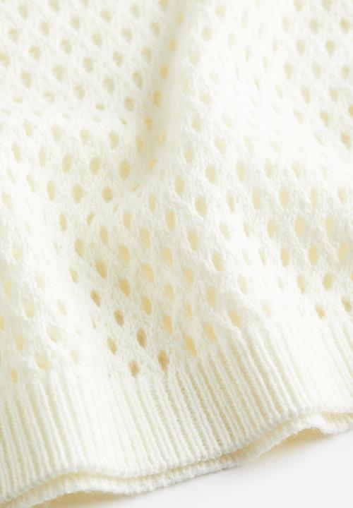 H&M - Hole-knit top - cream 