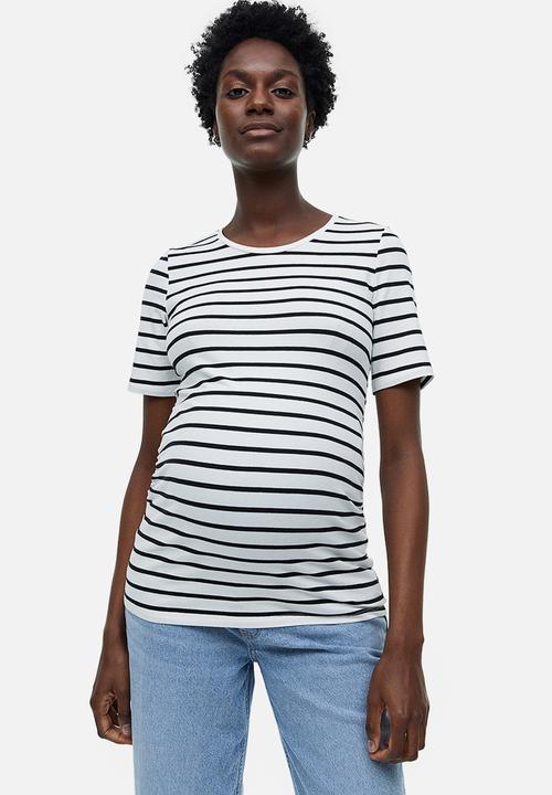 H&M - Mama 2-pack cotton T-shirts - dark blue striped 