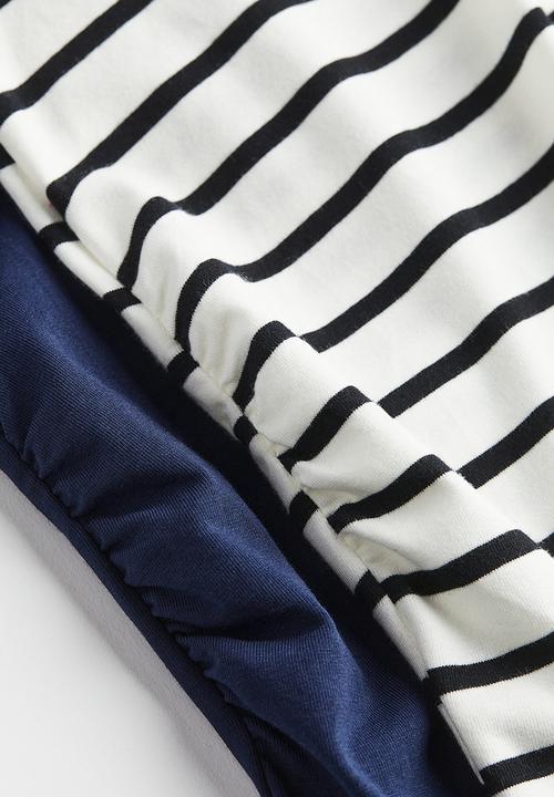 H&M - Mama 2-pack cotton T-shirts - dark blue striped 