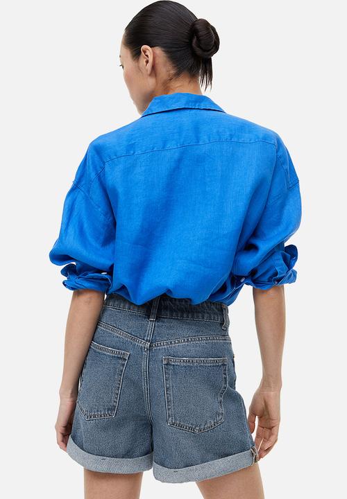 H&M - Mom high denim shorts - denim blue 