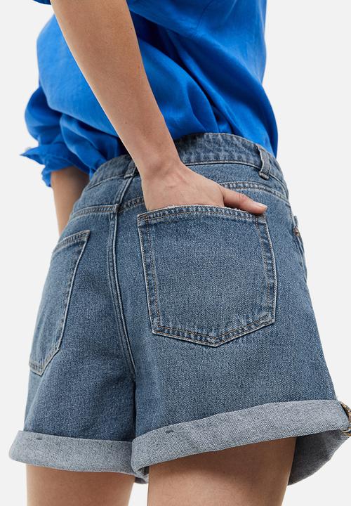 H&M - Mom high denim shorts - denim blue 