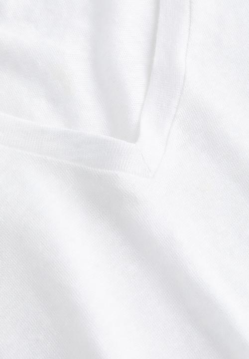 H&M - Linen T-shirt - white