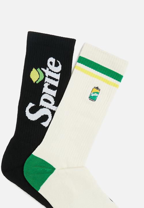 Foot-ies - Sprite sneaker sock 2 pack - black & off white 